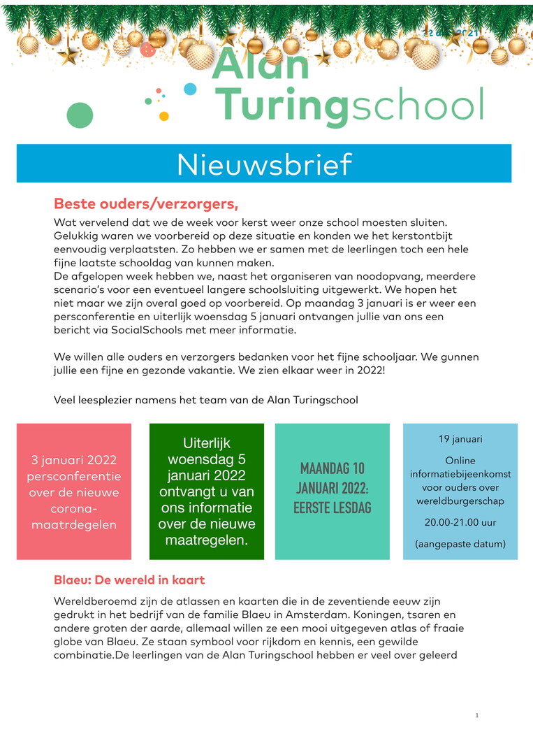 23 december 2021 nieuwsbrief 1